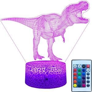 Velociraptor Dinosaur Night Light w Touch & Remote Control 16 Color Changing Dim